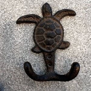 Vintage Iron Metal Sea Turtle Wall Mount Hook